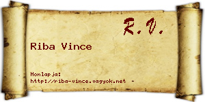 Riba Vince névjegykártya